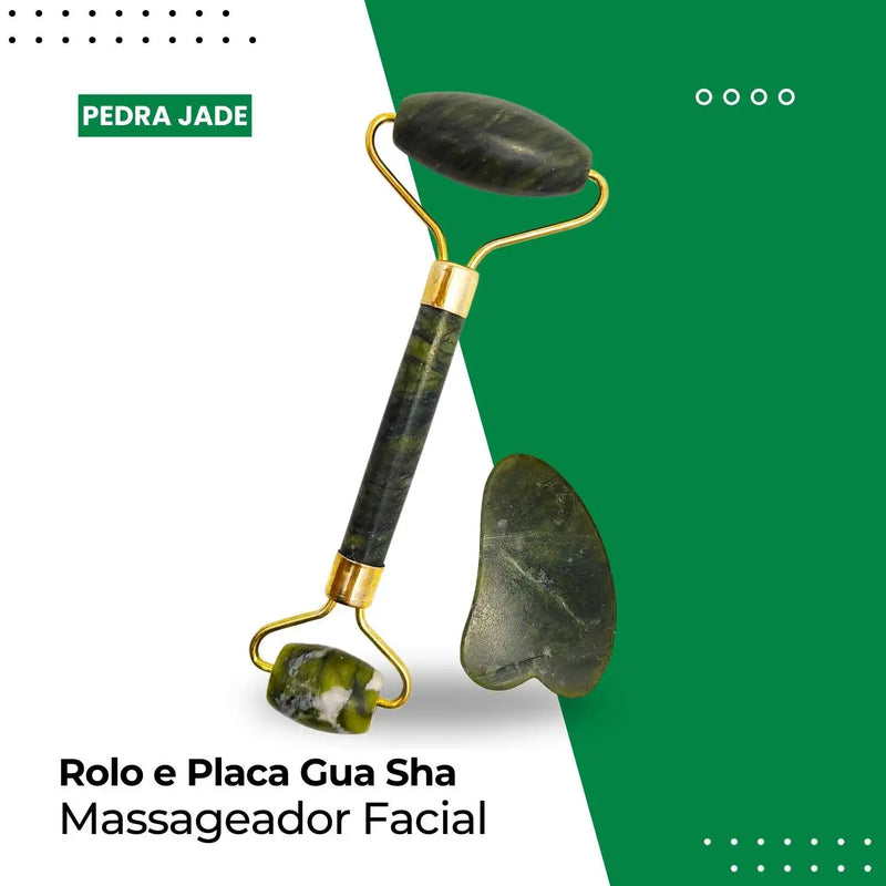 Rolos Massageador Pedra De Jade Verde