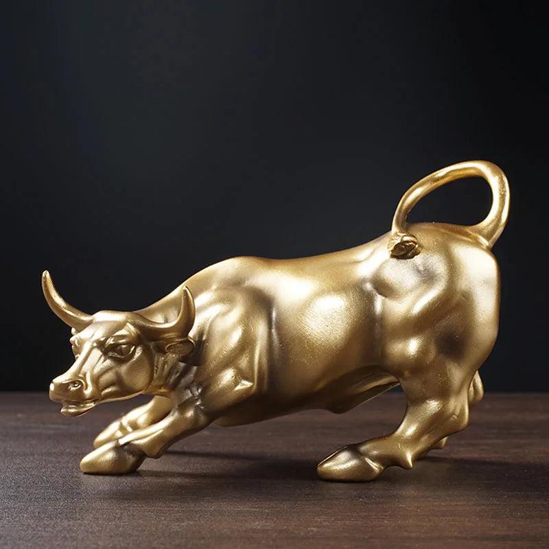 Escultura Touro de Wall Street dourado