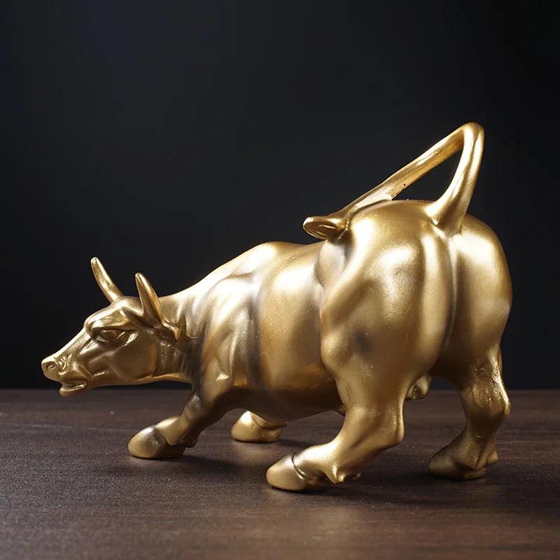 Escultura Touro de Wall Street dourado