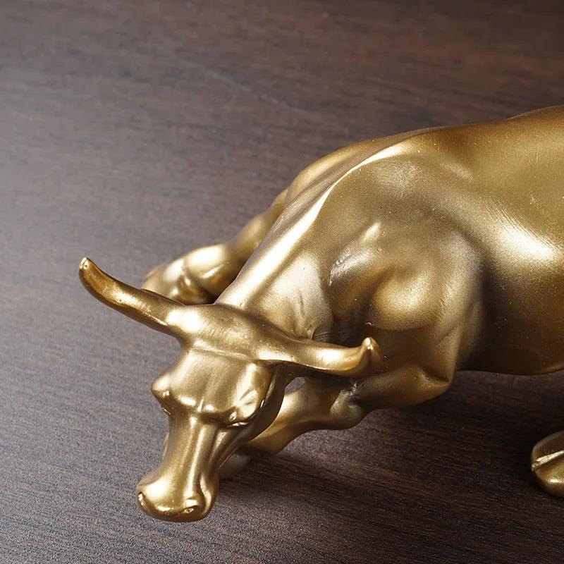 Escultura Touro de Wall Street dourado