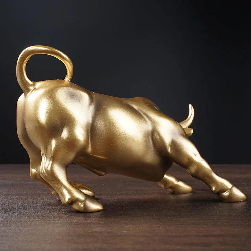 Escultura Touro de Wall Street dourado