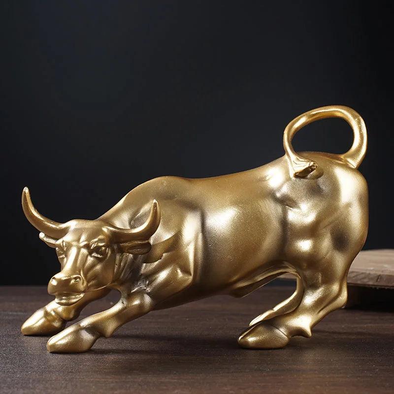 Escultura Touro de Wall Street dourado